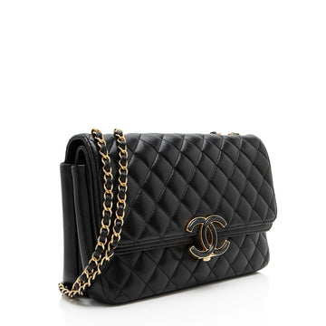 Chanel Lambskin CC Chic Medium Flap Bag (SHF-JgVtpv)