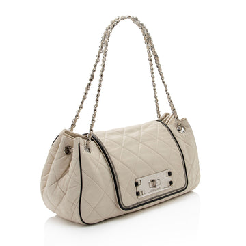 Chanel Lambskin Mademoiselle Lock East West Accordion Shoulder Bag (SHF-L7kNwO)
