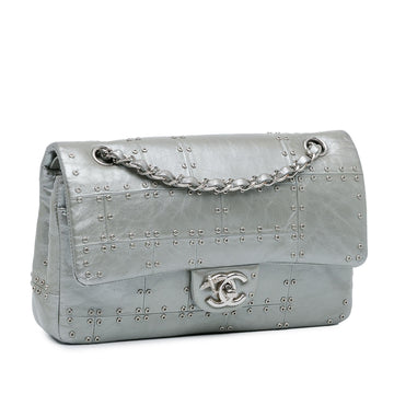 Chanel Medium Glazed Calfskin Grommet Embellished Airline Double Flap (SHG-3ngMjI)