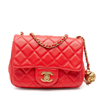 Chanel Mini Square Classic Lambskin Pearl Crush Flap (SHG-LxG6ZT)