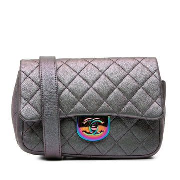 Chanel Small Iridescent Goatskin Double Carry Waist Chain Flap (SHG-X2kuQ2)