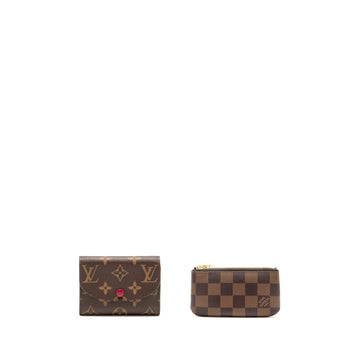 Louis Vuitton Rosalie Coin Purse Monogram Canvas Fuchsia, Key Pouch Damier Ebene GHW(sell in a set)