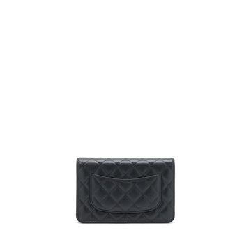 Chanel Classic Wallet On Chain Caviar Black GHW (Microchip)