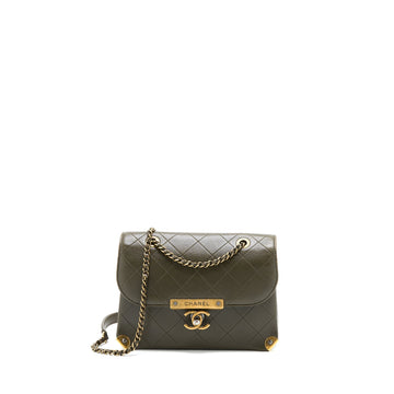 Chanel Messenger Flap Bag Lambskin Olive Green Ruthenium GHW
