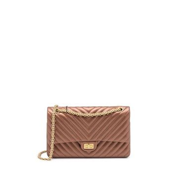 Chanel 2.55 226 Reissue Flap Bag Chevron Aged Calfskin Bronze Brushed GHW