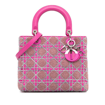 Dior Medium Tweed Cannage Lady Dior (SHG-zlf2rU)