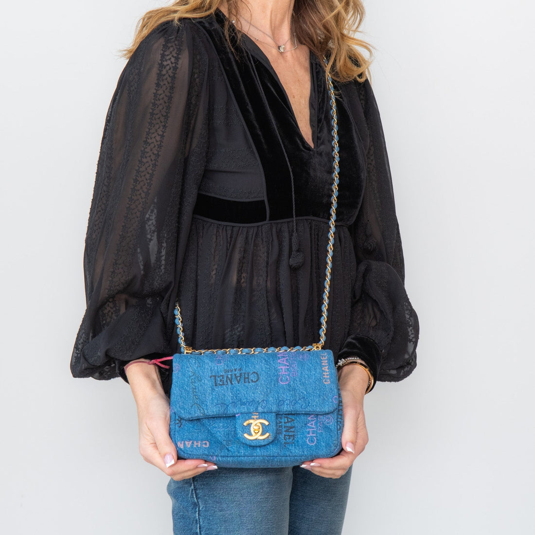 Chanel  Blue Denim Small Flap Bag