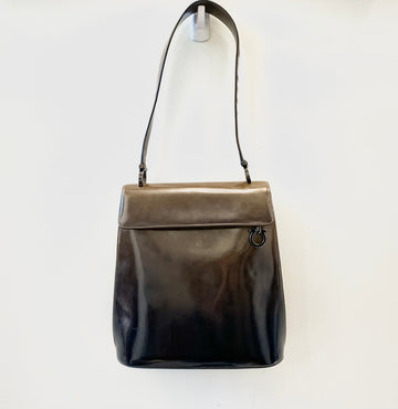 SALVATORE FERRAGAMO GANCINI GRADIENT PATENT LEATHER BAG