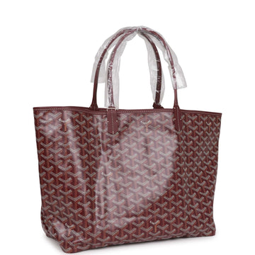 Goyard Goyardine Burgundy St. Louis PM Tote Bag Palladium Hardware