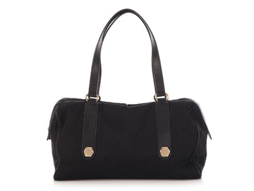 G*G Black CS Canvas Charmy Boston Bag