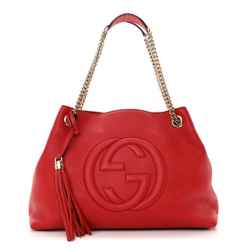 GUCCI PEBBLED CALFSKIN MEDIUM SOHO CHAIN SHOULDER BAG