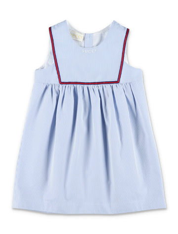 GUCCI Embellished Cotton Poplin Mini Dress for Girls