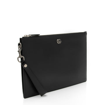 Gucci Calfskin GG Marmont Zip Pouch (SHF-v6RW8N)