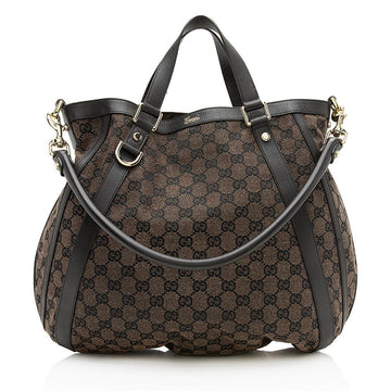 Gucci CS Canvas Abbey Convertible Tote (SHF-12836)