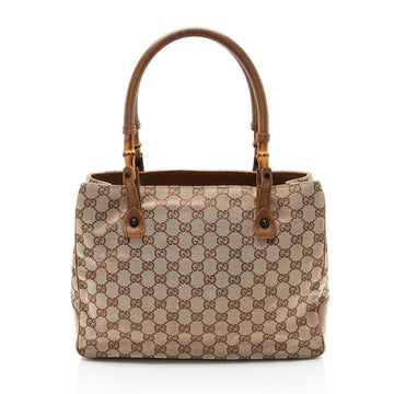 Gucci GG Canvas Bamboo Tote (SHF-CF73dz)