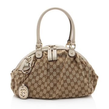 Gucci GG Canvas Sukey Satchel (SHF-SQFOq5)