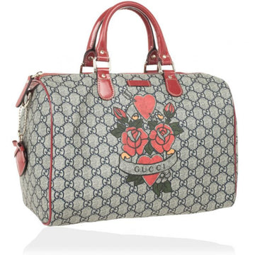 Gucci GG Plus Tattoo Hearts And Roses Large 'Joy' Boston Satchel