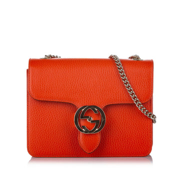 G*G Interlocking G Chain Leather Crossbody Bag (SHG-18935)