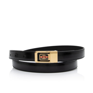 Gucci Leather Interlocking G Skinny Belt - Size 36 / 90 (SHF-0jvMlV)