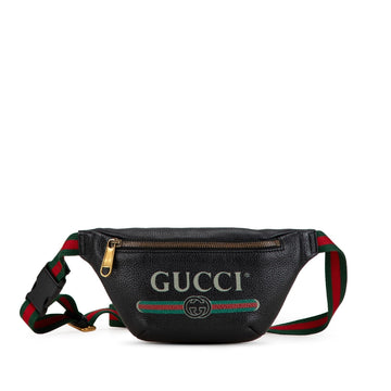 Gucci Leather Logo Belt Bag (SHG-CAi1Uq)