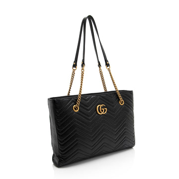 Gucci Matelasse Calfskin GG Marmont Medium Chain Tote (SHF-J9nqlQ)