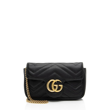 Gucci Matelasse Leather GG Marmont Super Mini Flap Bag (SHF-yBfrwz)
