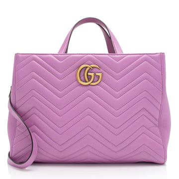Gucci Matelasse Leather GG Marmont Top Handle Medium Satchel (SHF-sAnFMF)