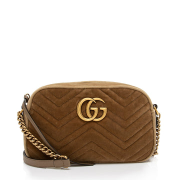 Gucci Matelasse Velvet GG Marmont Small Shoulder Bag (SHF-5JLMQ6)