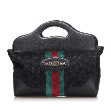 Gucci Medium Embossed Horsebit Velvet Punch Tote (SHG-LahSsr)