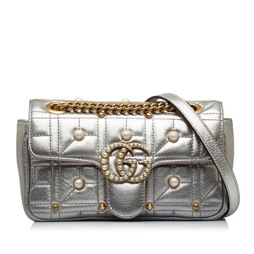 Gucci Mini GG Marmont Matelasse Pearl Crossbody Bag (SHG-NtkRNe)