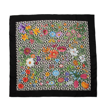 Gucci Silk Twill G Rhombus Flora 90cm Scarf (SHF-BPVhzv)