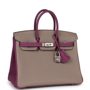 Hermes SpSSial Order (HSS) Birkin 25 Gris Asphalte and Anenome Togo Brushed Palladium Hardware