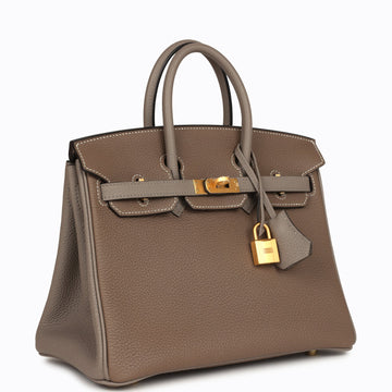 Hermes SpSSial Order (HSS) Birkin 25 Etoupe and Etain Togo Brushed Gold Hardware
