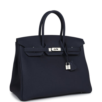 Hermes SpSSial Order (HSS) Birkin 35 Bleu Nuit Verso Togo Palladium Hardware