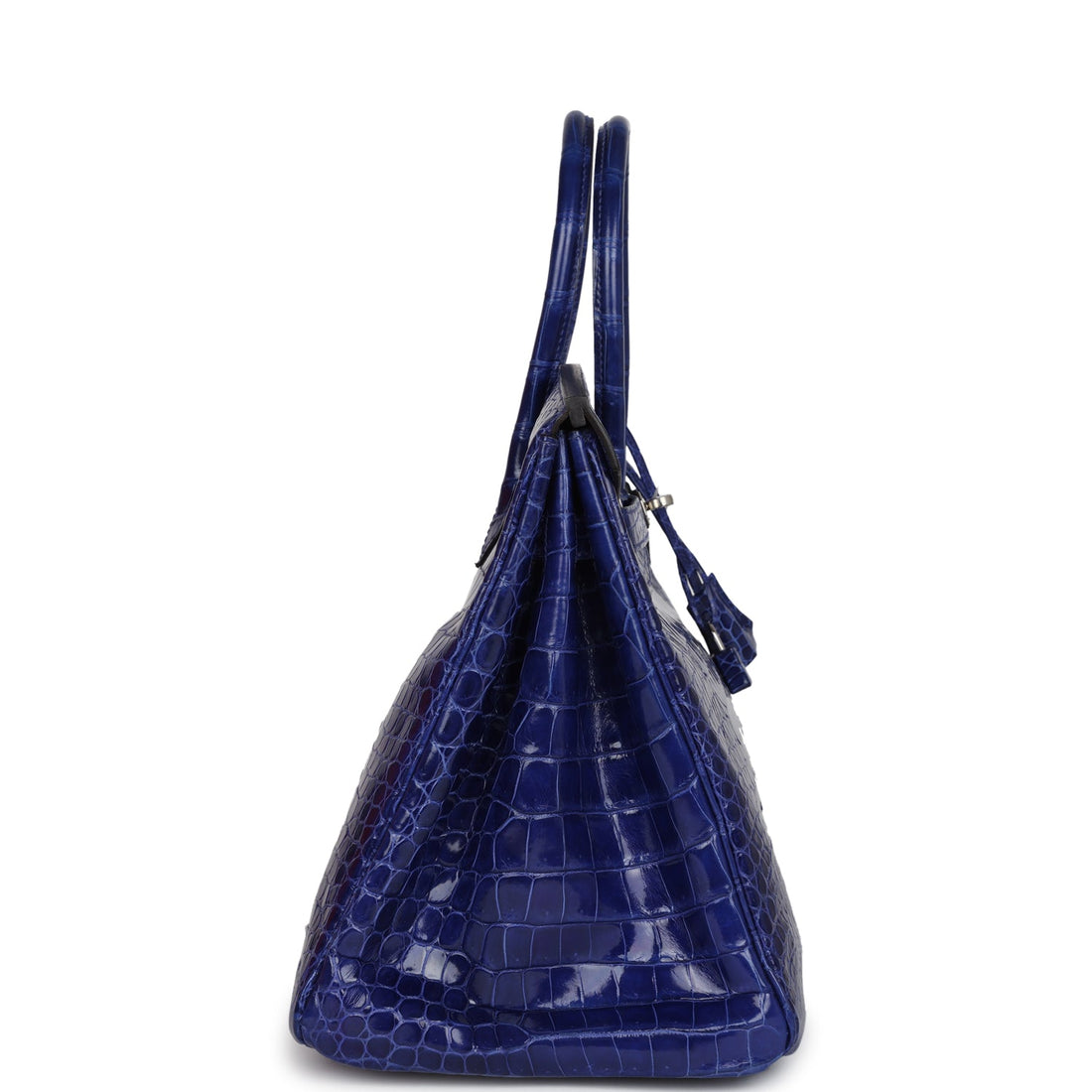 Hermes Birkin 35 Bleu ElSStric Shiny Porosus Crocodile Palladium Hardware