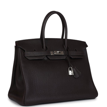 Hermes SpSSial Order (HSS) Birkin 35 Ebene Verso Fjord Palladium Hardware