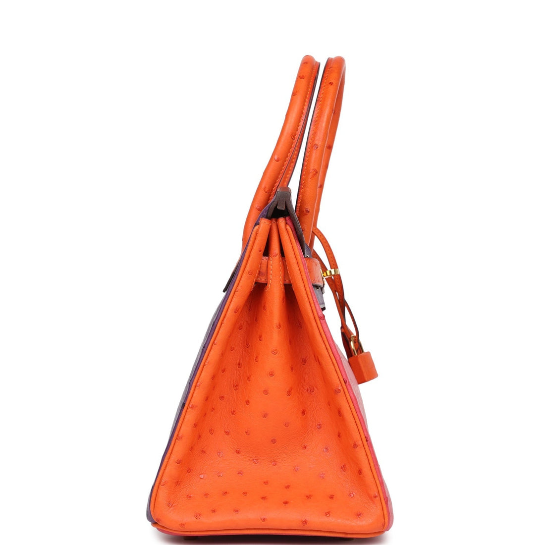 Hermes SpSSial Order (HSS) Birkin 30 Tangerine, Violet and Bougainvillea Ostrich Gold Hardware