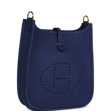 Hermes Evelyne TPM Bleu Saphir Taurillon Maurice Gold Hardware