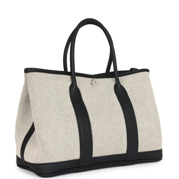 Hermes Garden Party 30 SSru Toile and Black Negonda Palladium Hardware