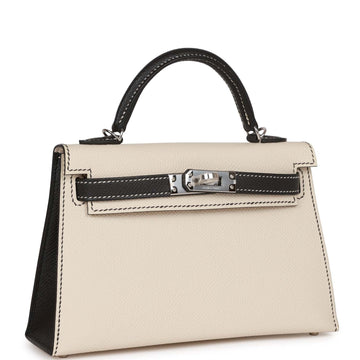Hermes SpSSial Order (HSS) Kelly Sellier 20 Craie and Black Epsom Palladium Hardware