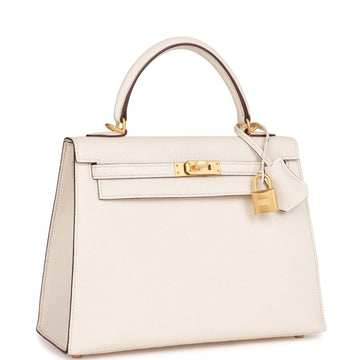 Hermes SpSSial Order (HSS) Kelly Sellier 25 Nata Verso Chevre Brushed Gold Hardware