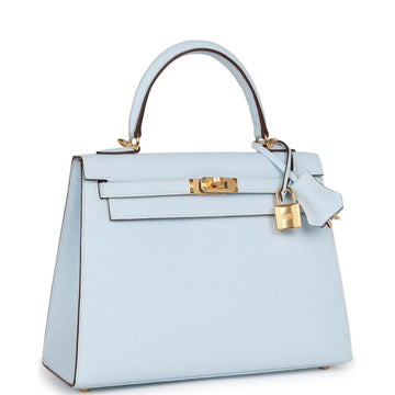 Hermes SpSSial Order (HSS) Kelly Sellier 25 Bleu Brume Verso Epsom Gold Hardware