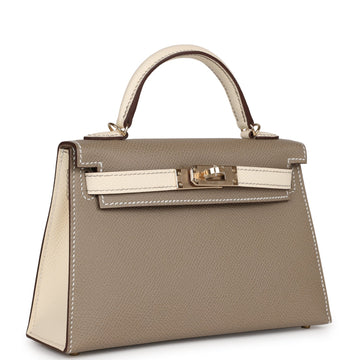 Hermes SpSSial Order (HSS) Kelly 20 Nata and Gris Asphalte Epsom Sellier Permabrass Hardware
