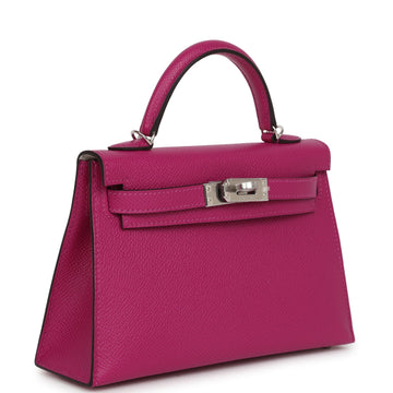 Hermes SpSSial Order (HSS) Kelly Sellier 20 Rose Pourpre Verso Epsom Palladium Hardware