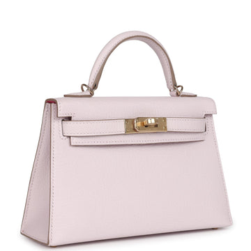 Hermes SpSSial Order (HSS) Kelly Sellier 20 Mauve Pale Verso Chevre Mysore Permabrass Hardware