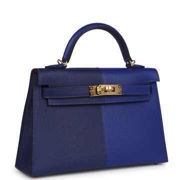 Hermes Casaque Kelly Sellier 20 Bleu ElSStric and Bleu Encre Epsom Gold Hardware