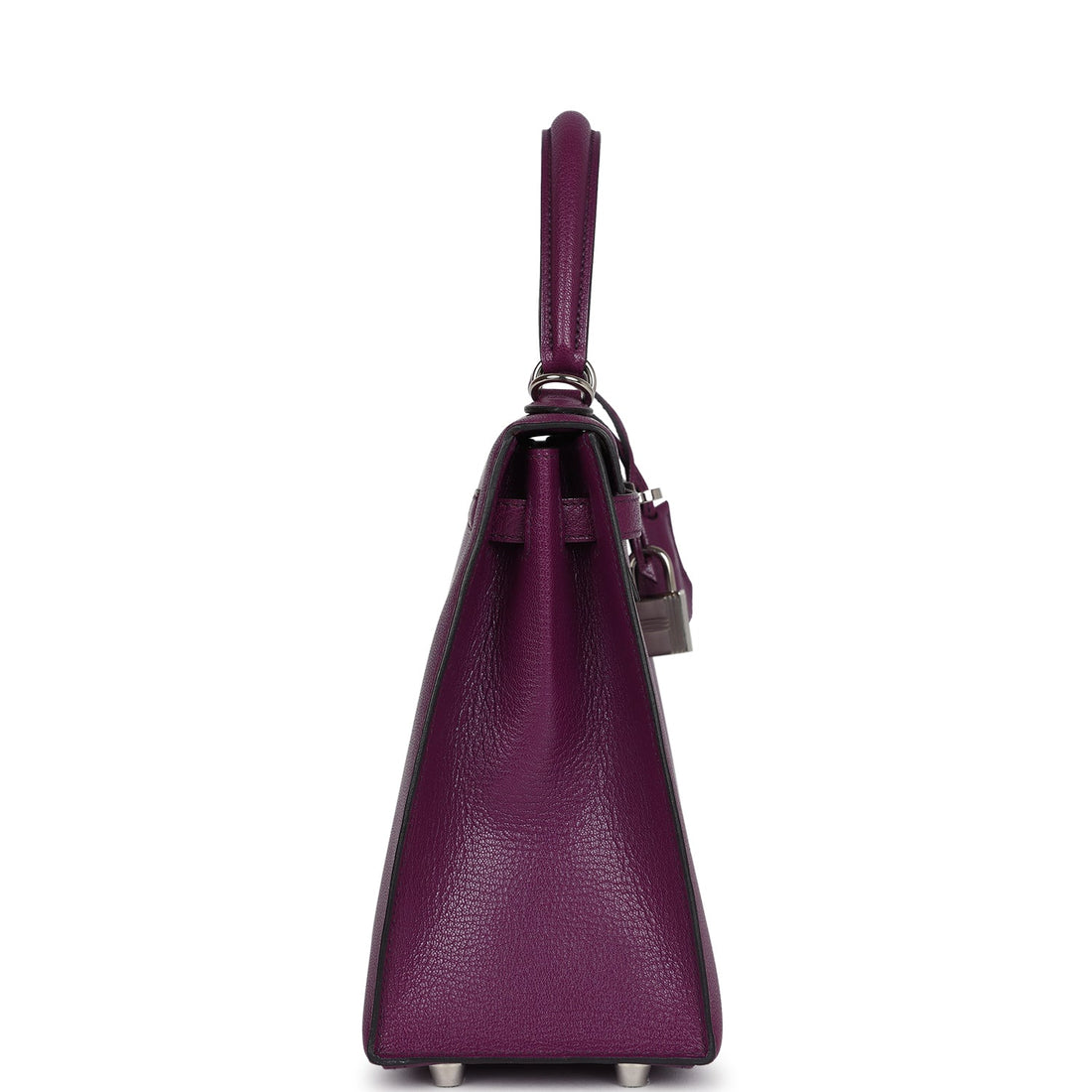 New Hermes Kelly Sellier 25 Anemone Chevre Mysore Palladium Hardware