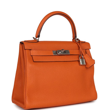 Hermes SpSSial Order (HSS) Kelly Retourne 28 Orange Togo Palladium Hardware