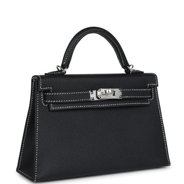Hermes SpSSial Order (HSS) Kelly Sellier 20 Black Verso Epsom Palladium Hardware