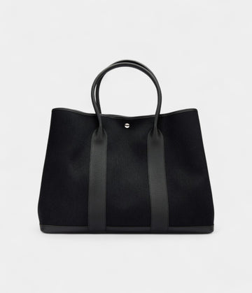 Hermès Black Negonda and Toile Garden Party 49 Voyage Palladium Hardware